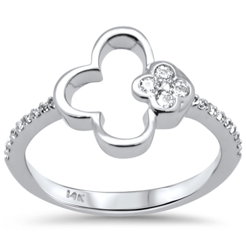 SPECIAL! .16ct G SI 14K White Gold Diamond Flower Band Ring Size 6.5