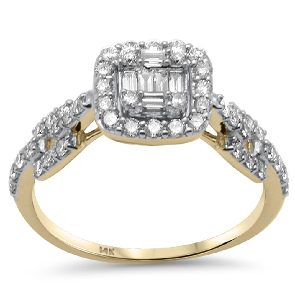 SPECIAL! .58ct G SI 14K Yellow Gold Diamond Round & Baguette Engagment Ring Size 6.5