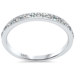 .22ct G SI 14K White Gold Diamond Aquamarine Gemstone Band Ring Size 6.5