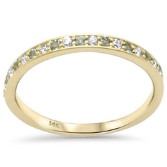 SPECIAL! .22ct G SI 14K Yellow Gold Diamond Aquamarine Gemstone Band Ring Size 6.5