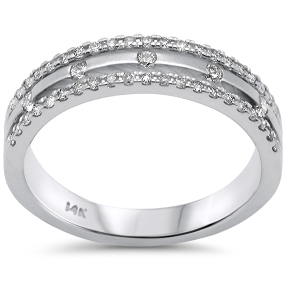 SPECIAL! .31ct G SI 14K White Gold Diamond Trendy Anniversary Wedding Band Ring Size 6.5
