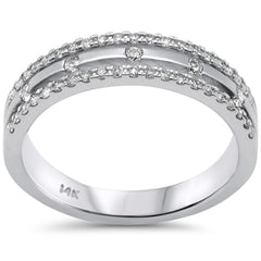 SPECIAL! .31ct G SI 14K White Gold Diamond Trendy Anniversary Wedding Band Ring Size 6.5