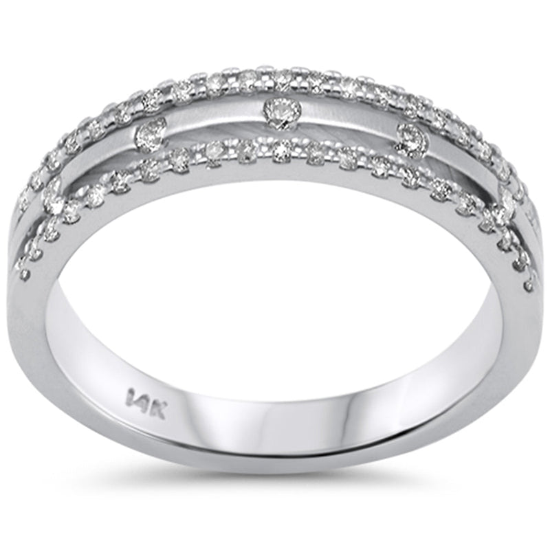 SPECIAL! .31ct G SI 14K White Gold Diamond Trendy Anniversary Wedding Band Ring Size 6.5