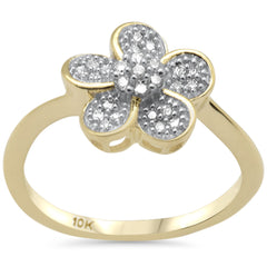 SPECIAL! .17ct G SI 10K Yellow Gold Diamond Flower Ring Size 6.5