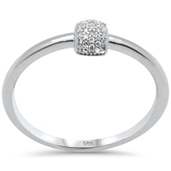 .06ct G SI 14K White Gold Baguette Diamond Petite Band Ring Size 6.5