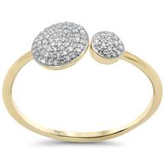 .13ct G SI 14K Yellow Gold Diamond Round Shape Wrap Around Ring Size 6.5
