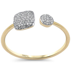 .12ct G SI 14K Yellow Gold Diamond Round & Cushion Shape Wrap Around Ring Size 6.5