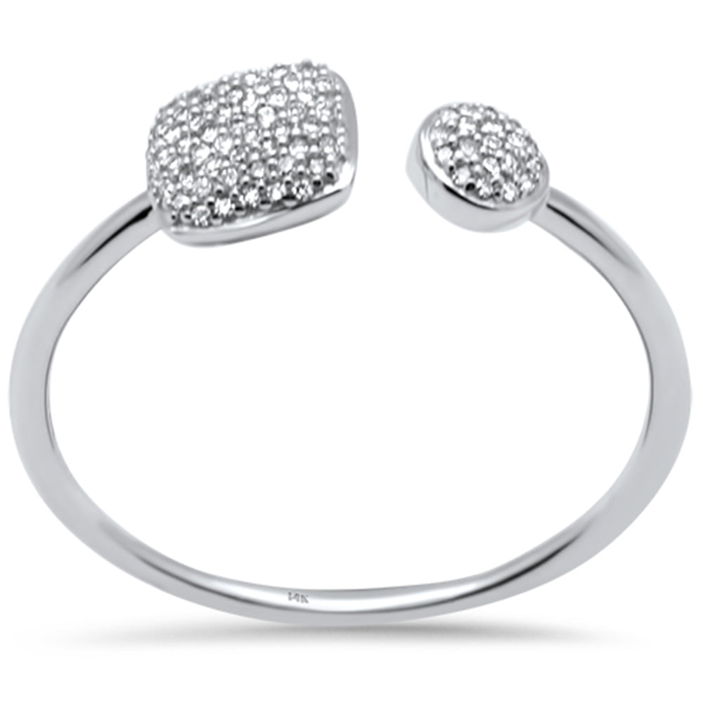 .12ct G SI 14K White Gold Diamond Wrap Around Open Band Ring Size 6.5