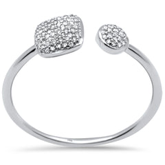 .12ct G SI 14K White Gold Diamond Wrap Around Open Band Ring Size 6.5
