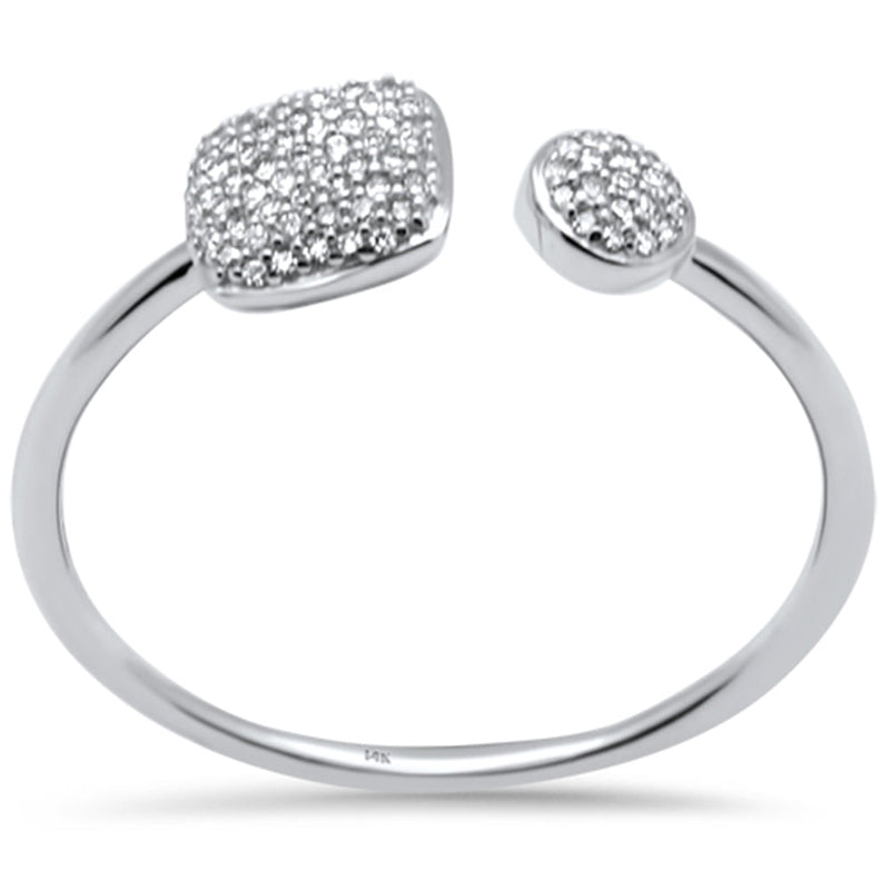 .12ct G SI 14K White Gold Diamond Wrap Around Open Band Ring Size 6.5