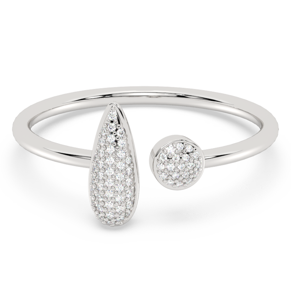 .10ct G SI 14K White Gold Diamond Warp Around Band Ring Size 6.5