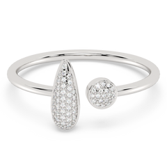 .10ct G SI 14K White Gold Diamond Warp Around Band Ring Size 6.5