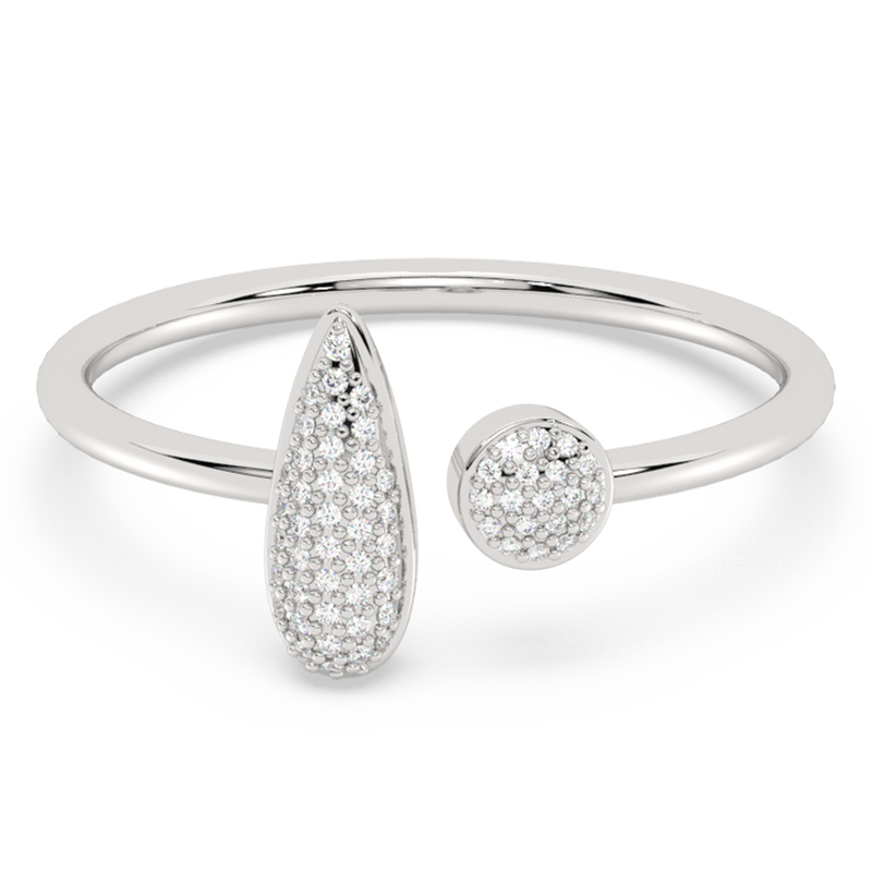 .10ct G SI 14K White Gold Diamond Warp Around Band Ring Size 6.5