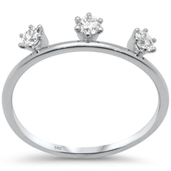 SPECIAL!.26ct G SI 14K White Gold Diamond 3 Stone Band Ring Size 6.5