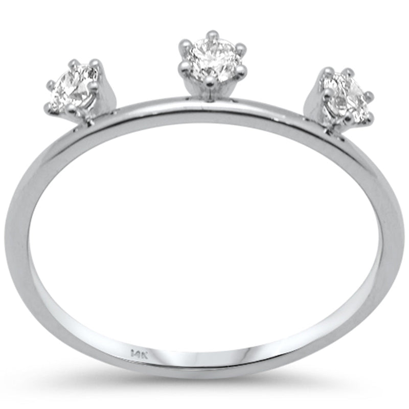 SPECIAL!.26ct G SI 14K White Gold Diamond 3 Stone Band Ring Size 6.5