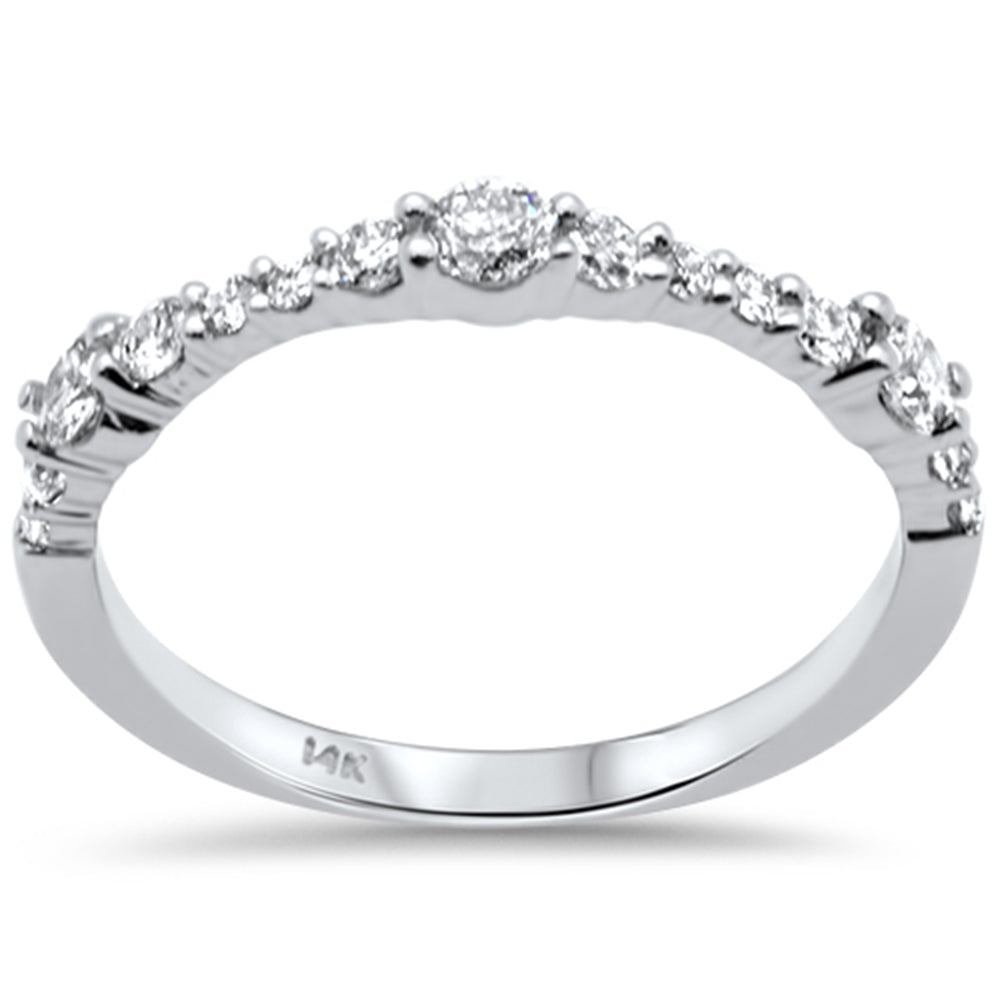 SPECIAL!.49ct G SI 14K White Gold Round Diamond Band Ring Size 6.5