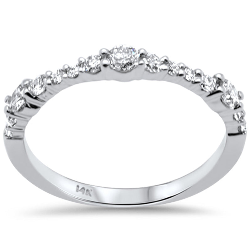 SPECIAL!.49ct G SI 14K White Gold Round Diamond Band Ring Size 6.5