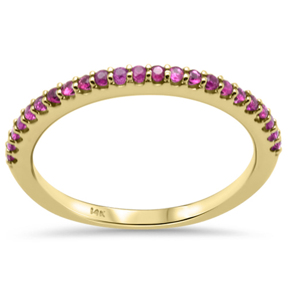 SPECIAL! .23ct G SI 14K Yellow Gold Ruby Gemstone Band Ring Size 6.5