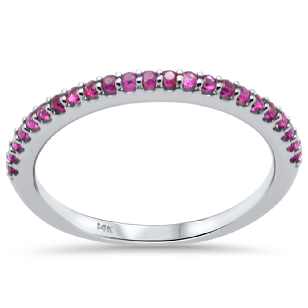 SPECIAL! .23ct G SI 14K White Gold Ruby Gemstone Band Ring Size 6.5