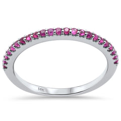 SPECIAL! .23ct G SI 14K White Gold Ruby Gemstone Band Ring Size 6.5