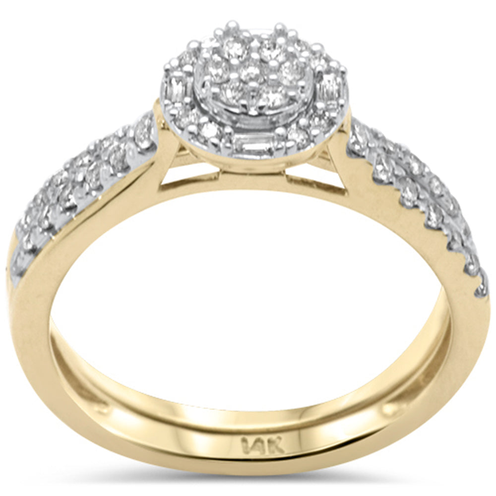 SPECIAL! .48ct G SI 14K Yellow Gold Round Diamond Engagement Ring Bridal Set Size 6.5