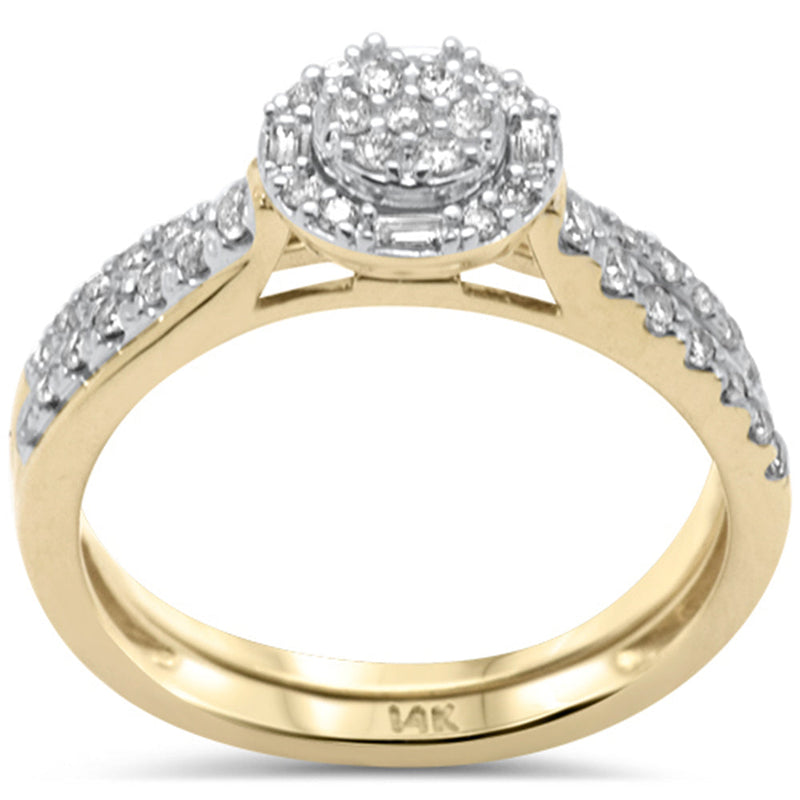 SPECIAL! .48ct G SI 14K Yellow Gold Round Diamond Engagement Ring Bridal Set Size 6.5