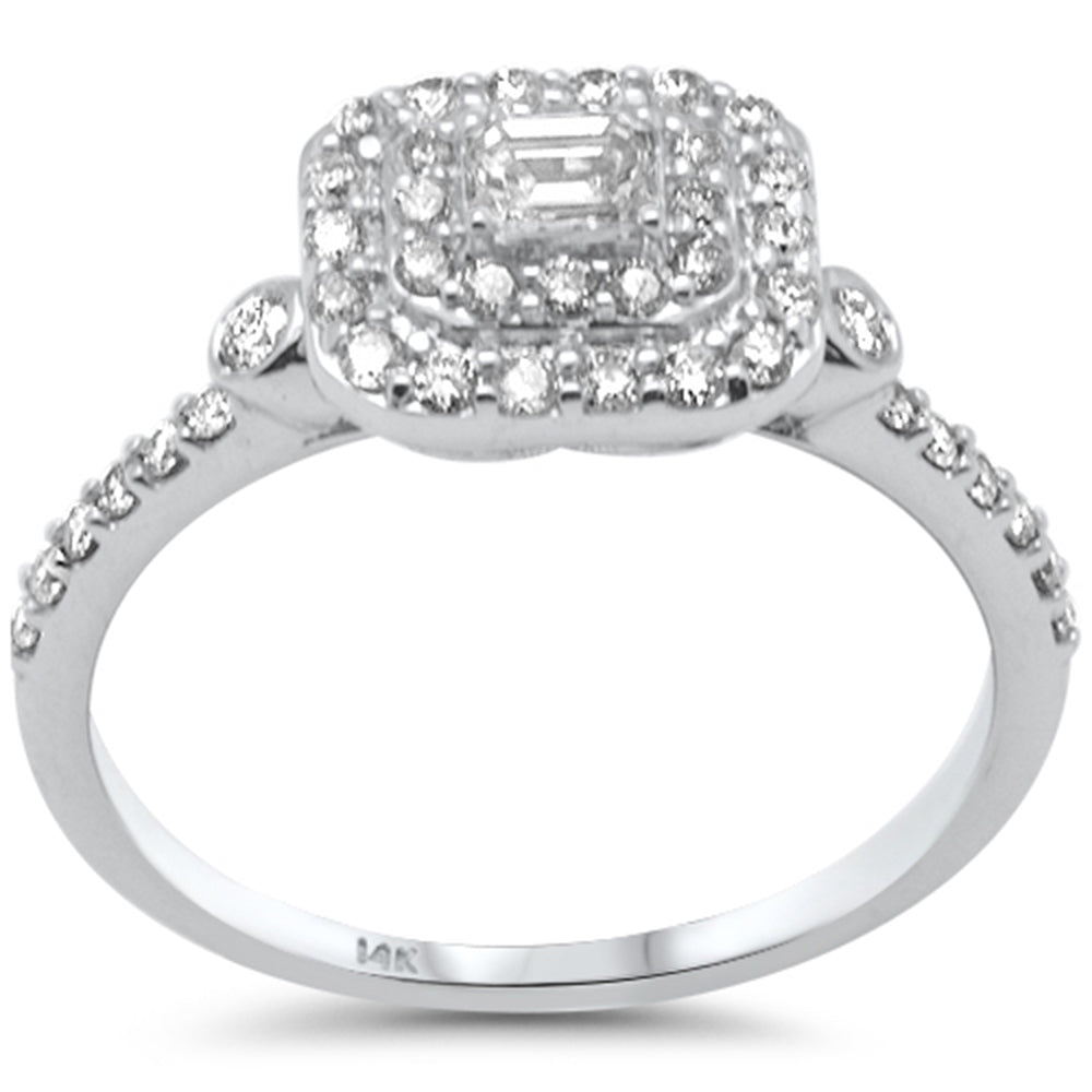 SPECIAL! .56ct G SI 14K White Gold Square Shape Diamond Engagement Ring Size 6.5