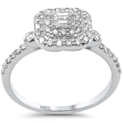 SPECIAL! .56ct G SI 14K White Gold Square Shape Diamond Engagement Ring Size 6.5