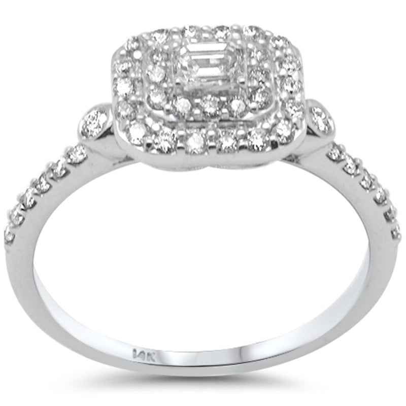 SPECIAL! .56ct G SI 14K White Gold Square Shape Diamond Engagement Ring Size 6.5