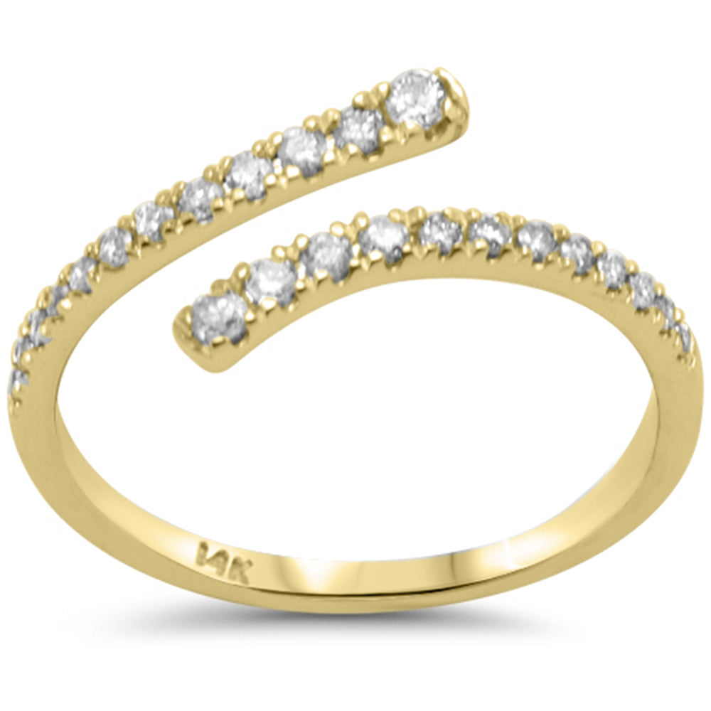 SPECIAL! .26ct G SI 14K Yellow Gold Round Diamond Open Band Ring Size 6.5