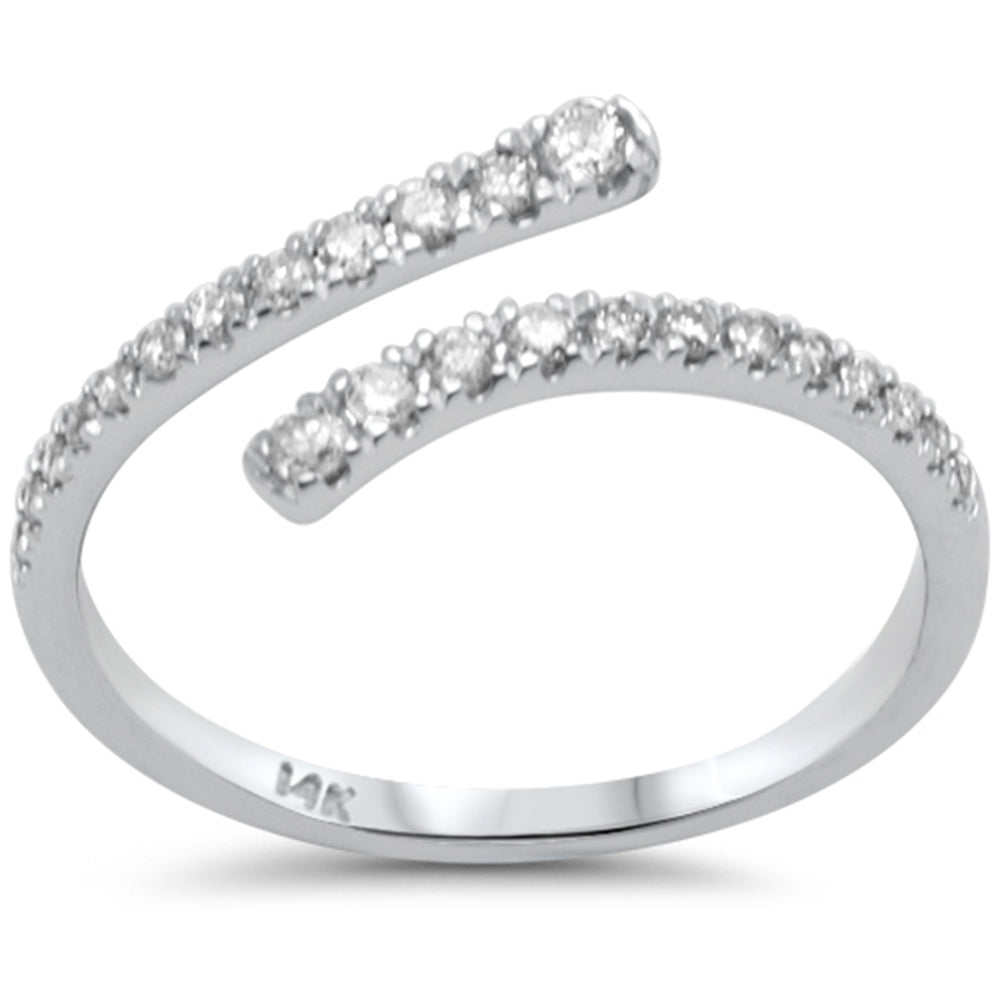 SPECIAL! .24ct G SI 14K White Gold Round Diamond Open Band Ring Size 6.5