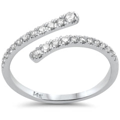 SPECIAL! .24ct G SI 14K White Gold Round Diamond Open Band Ring Size 6.5