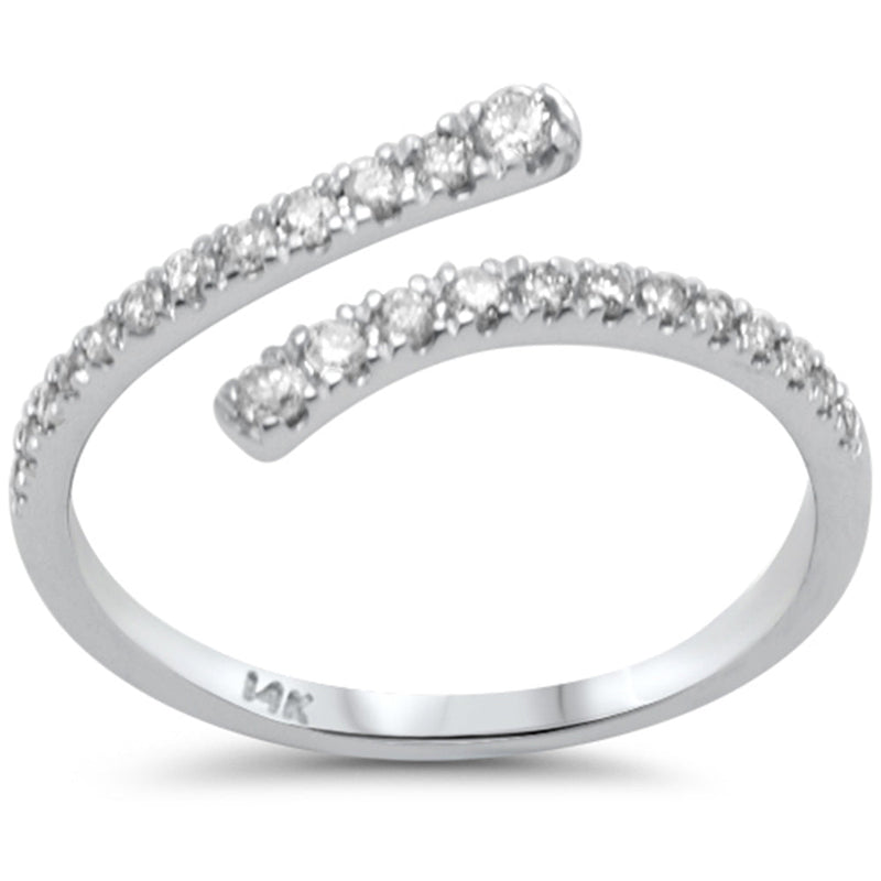 SPECIAL! .24ct G SI 14K White Gold Round Diamond Open Band Ring Size 6.5
