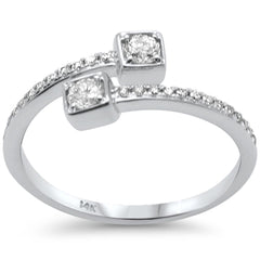SPECIAL! .34ct G SI 14K White Gold Round Diamond Open Band Ring Size 6.5