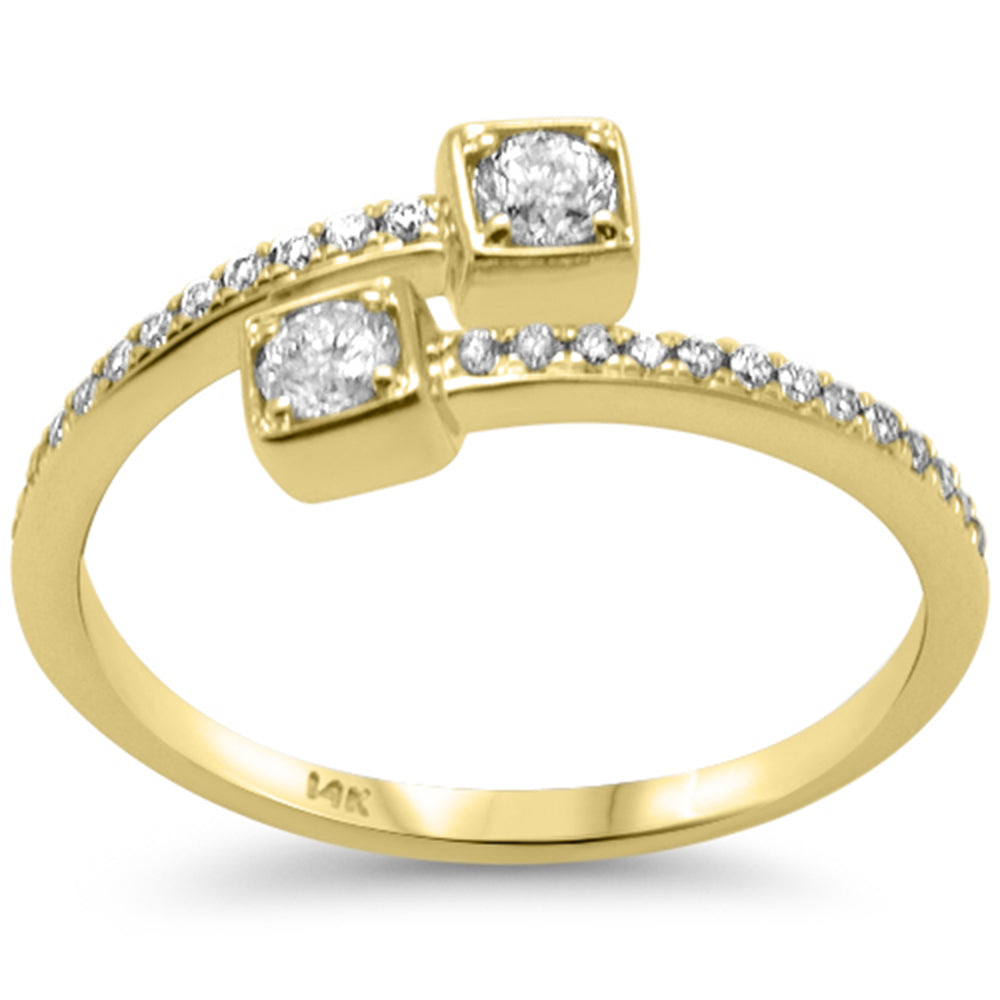 SPECIAL! .35ct G SI 14K Yellow Gold Round Diamond Open Band Ring Size 6.5