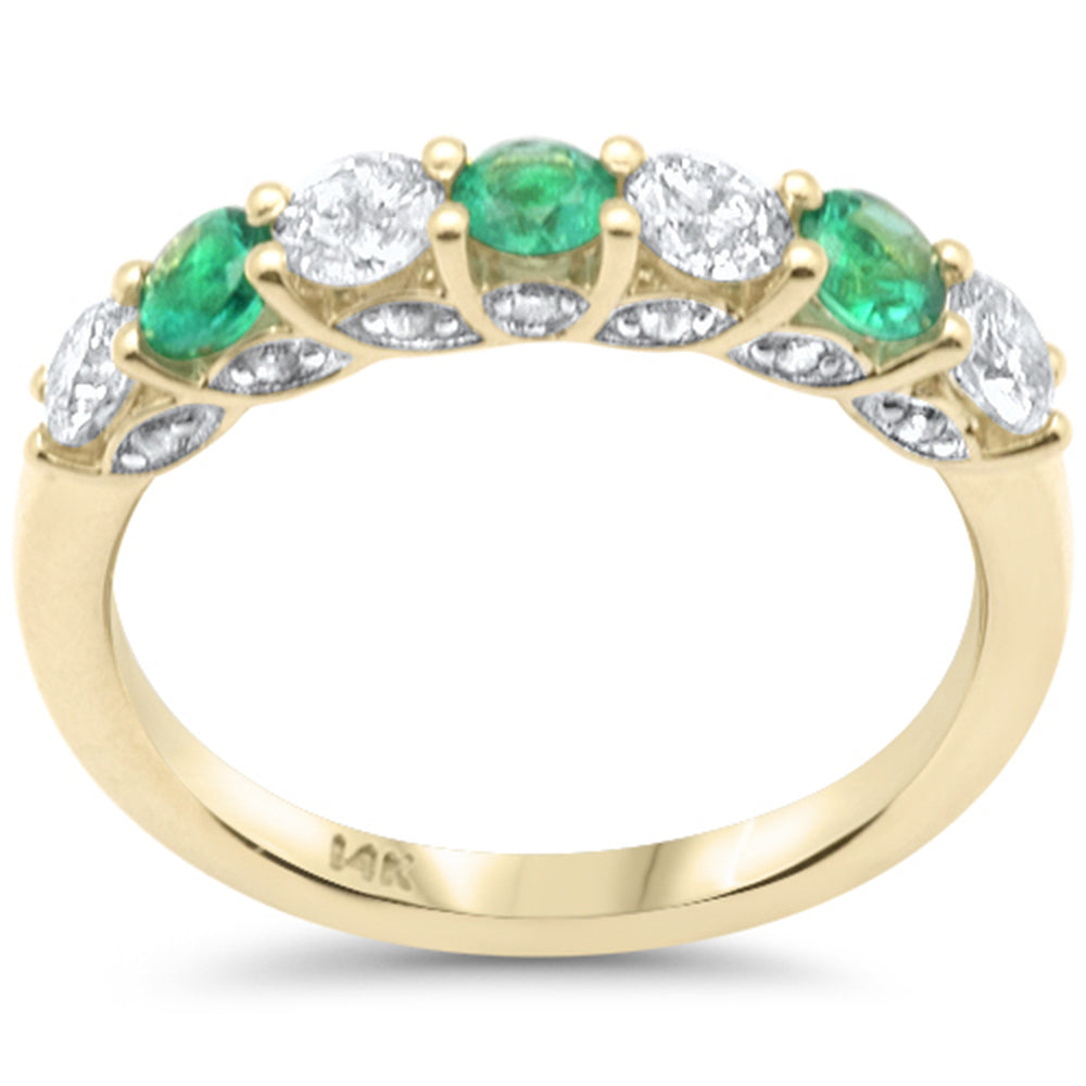 SPECIAL! .90ct G SI 14K Yellow Gold Diamond Emerald Ring Size 6.5