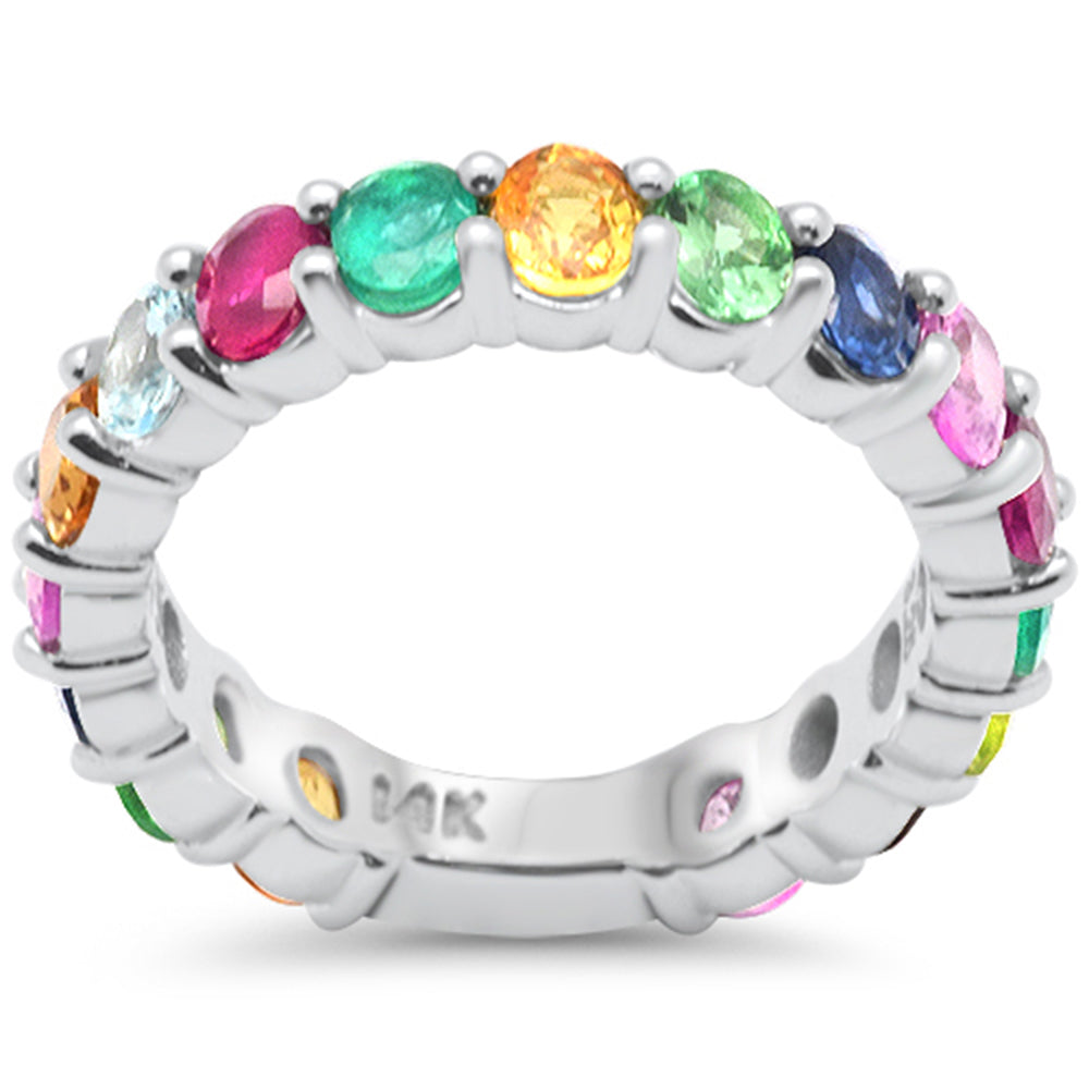 SPECIAL! 3.25ct G SI 14K White Gold Diamond Multi Color Ring Size 6.5