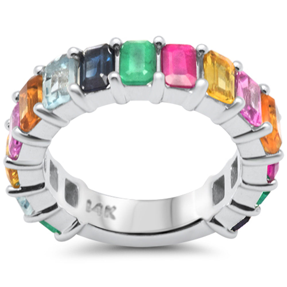 SPECIAL! 4.49ct G SI 14K White Gold Diamond Multi Color Ring Size 6.5