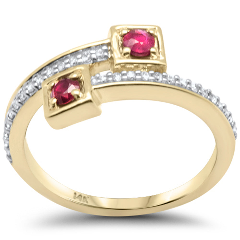 SPECIAL! .14ct,.27ct G SI 14K Yellow Gold Diamond Ruby Ring Size 6.5