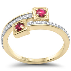 SPECIAL! .14ct,.27ct G SI 14K Yellow Gold Diamond Ruby Ring Size 6.5