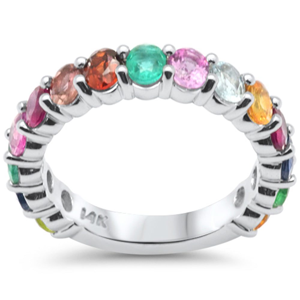 SPECIAL! 2.65ct G SI 14K White Gold Diamond Multi Color Ring Size 6.5