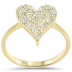 SPECIAL! .21ct G SI 14K Yellow Gold Diamond Heart Band Ring Size 6.5