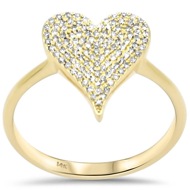SPECIAL! .21ct G SI 14K Yellow Gold Diamond Heart Band Ring Size 6.5