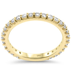 SPECIAL! .79ct G SI 14K Yellow Gold Round Diamond Eternity Band Ring Size 6.5