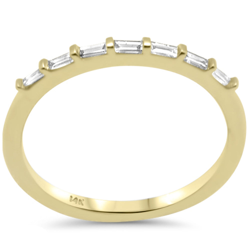 .18ct G SI 14K Yellow Gold Baguette Diamond Petite Ring Size 6.5