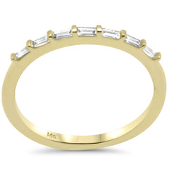 .18ct G SI 14K Yellow Gold Baguette Diamond Petite Ring Size 6.5