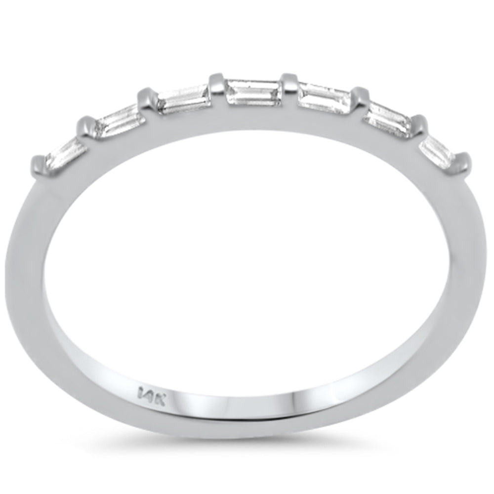 SPECIAL! .18ct G SI 14K White Gold Baguette Diamond Petite Ring Size 6.5