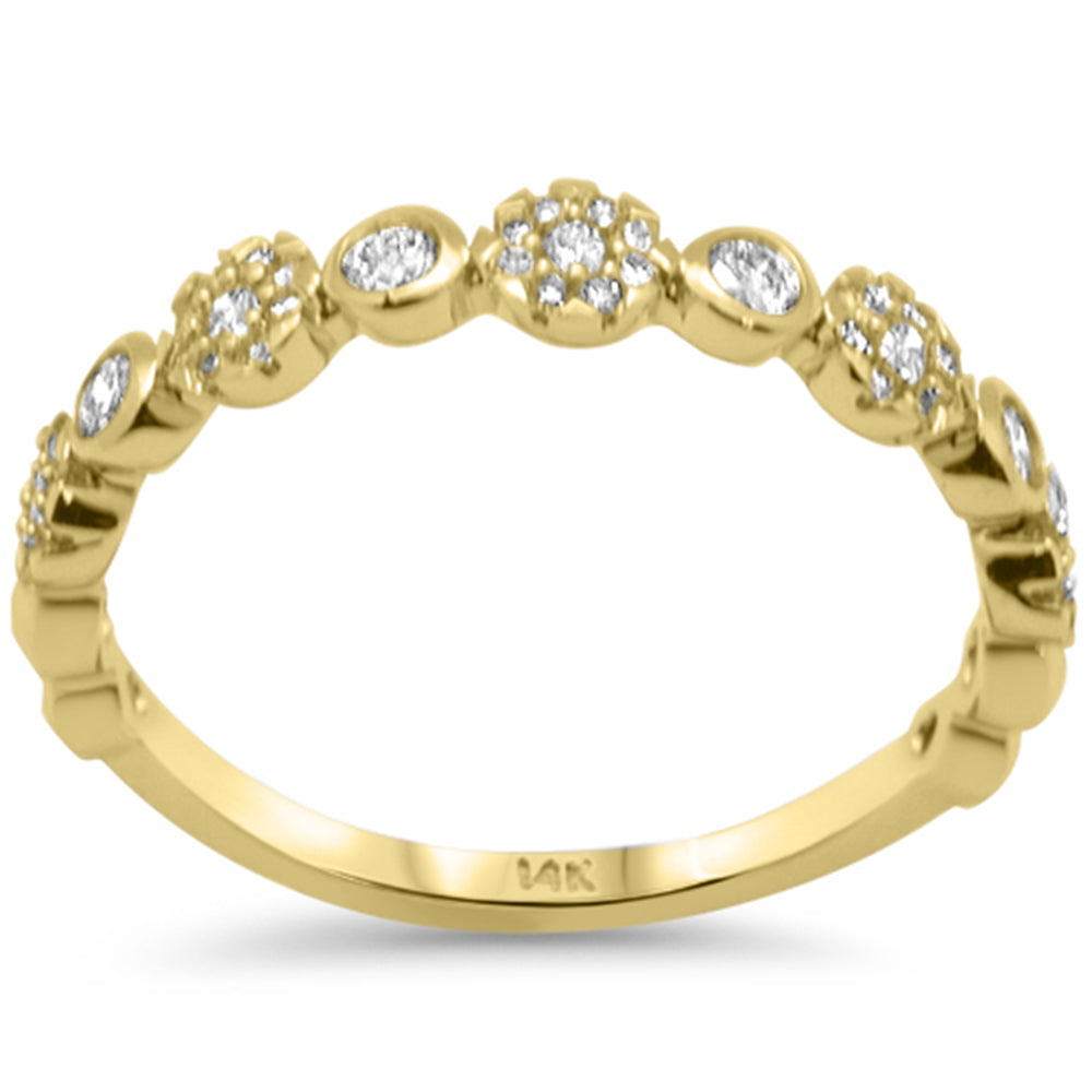 SPECIAL! .32ct G SI 14K Yellow Gold Diamond Flower Band Ring Size 6.5