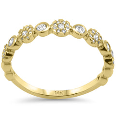 SPECIAL! .32ct G SI 14K Yellow Gold Diamond Flower Band Ring Size 6.5