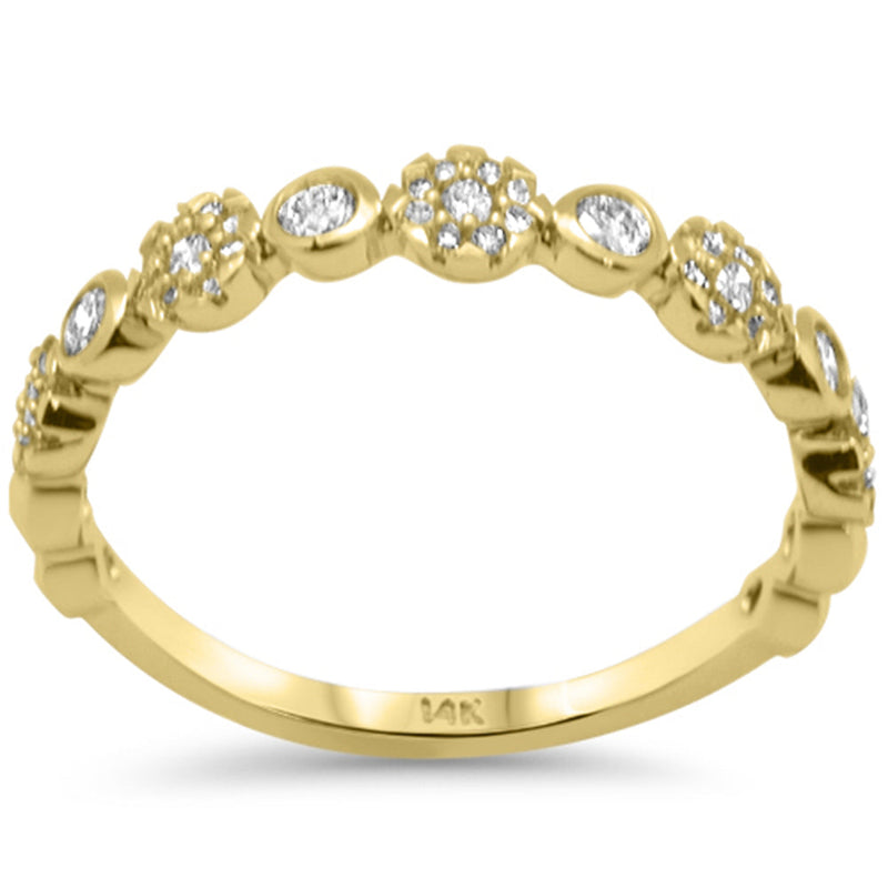 SPECIAL! .32ct G SI 14K Yellow Gold Diamond Flower Band Ring Size 6.5